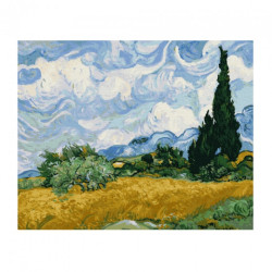 Brushme painting by numbers 40x50cm 26 col green wheat field with cypr