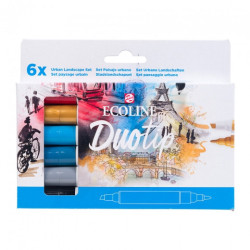 Talens ecoline duo tip urban landscape set of 6 markers