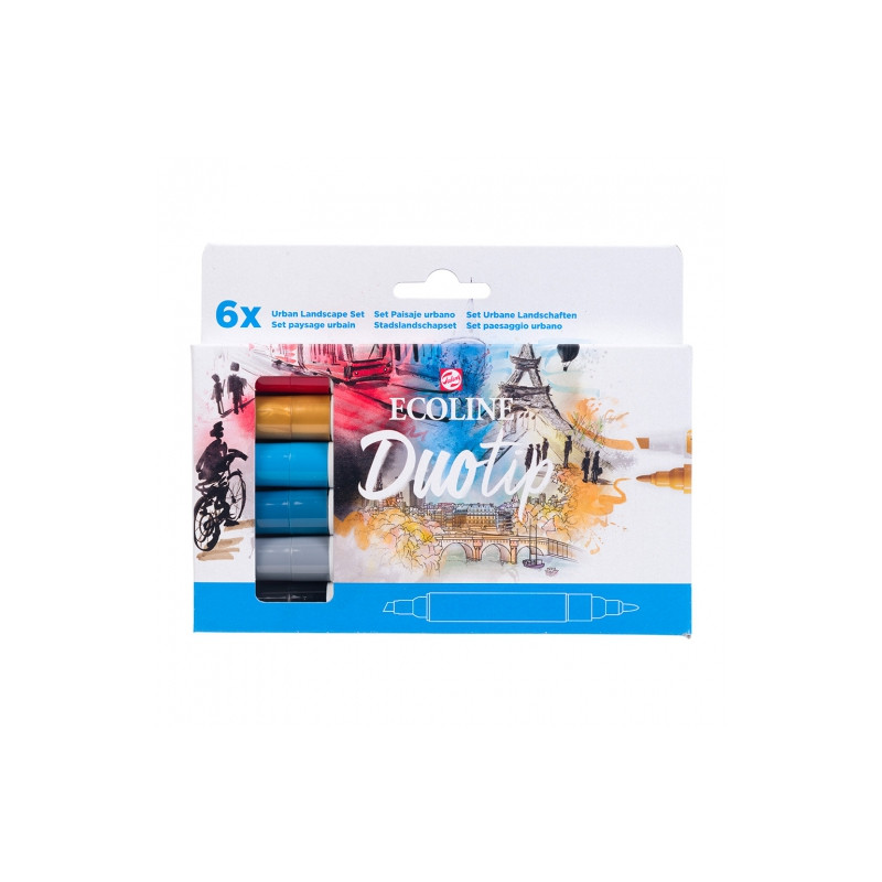 Talens ecoline duo tip urban landscape set zestaw 6 pisaków - sklep pl