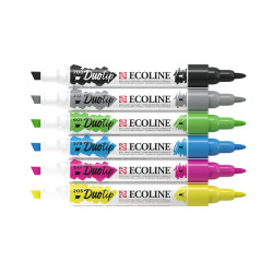 Talens ecoline duo tip basic set of 6 markers