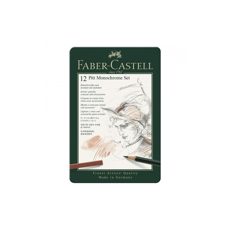 Faber-Castell pitt monochrome zestaw 12szt - sklep plastyczny - szał d