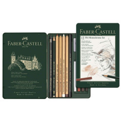 Faber-Castell pitt monochrome zestaw 12szt - sklep plastyczny - szał d