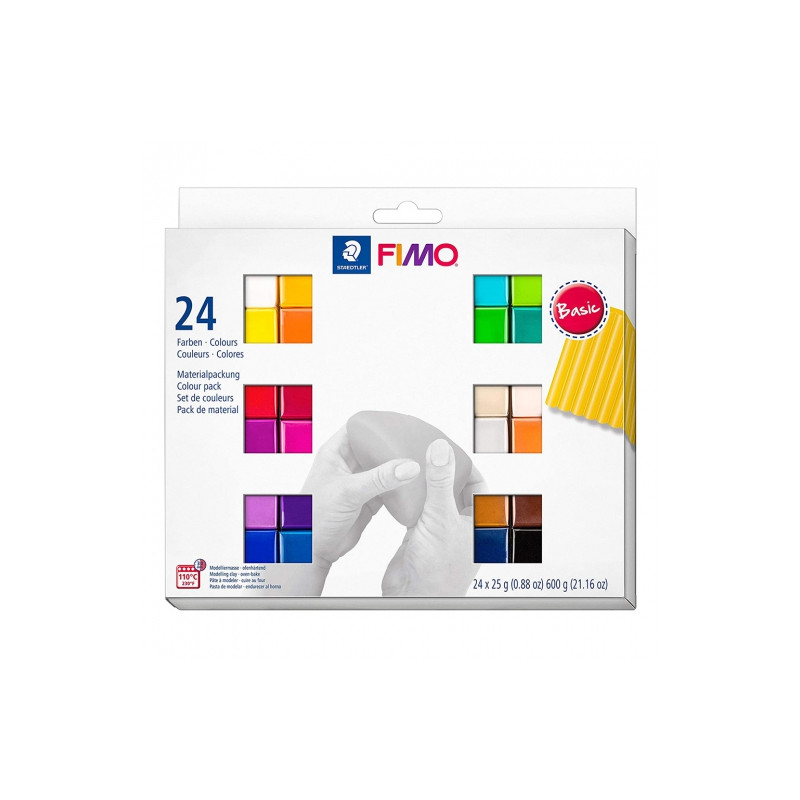 Fimo basic zestaw modelin 24x25g - sklep plastyczny - szał dla plastyk