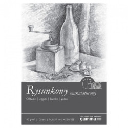 Blok Gamma rysunkowy makulaturowy 80g 100ark - sklep plastyczny - szał