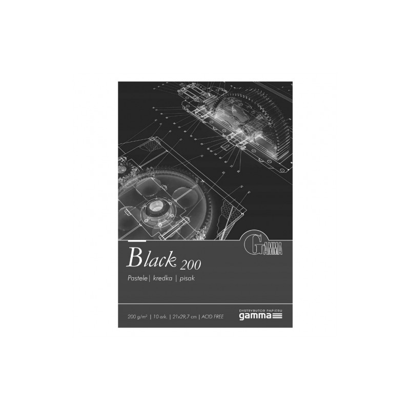 Block Gamma black 200g 10sheets