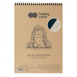 Szkicownik Happy Color black&brown 80g 25+25ark na spirali - sklep pla