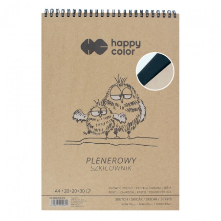 Sketchbook Happy Color outdoor 80-90g 20 + 20 + 30 sheets on a spiral