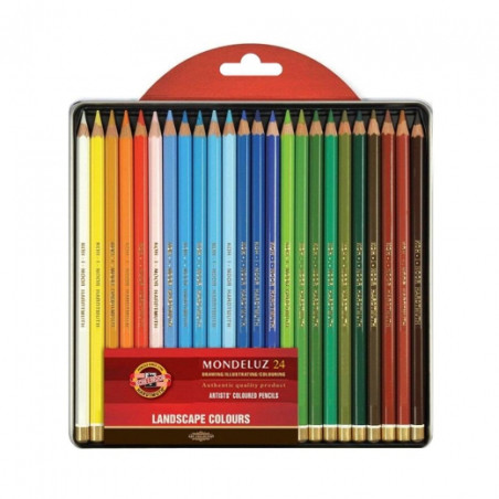Koh-i-noor krajobrazowe mondeluz zestaw 24 kredek akwarelowych w metal