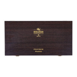 Koh-i-noor polycolor + mondeluz set in a wooden case with 72 elements