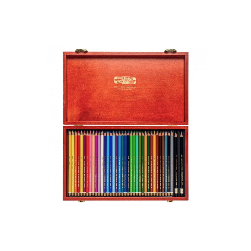 Koh-i-noor polycolor in a wooden case set of 36 crayons