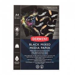 Block derwent black mixed media A4 300g 12 sheets black