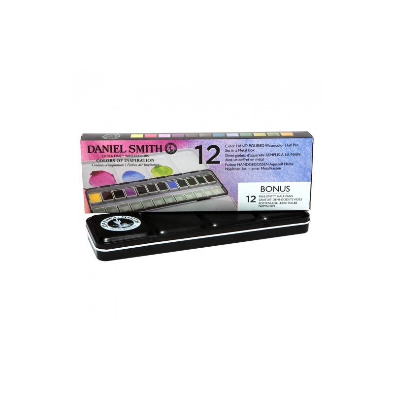 Daniel Smith extra fine inspiration set of 12 watercolors, half cubes,