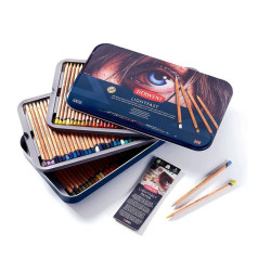 Derwent lightfast set of 100 art crayons in a metal case