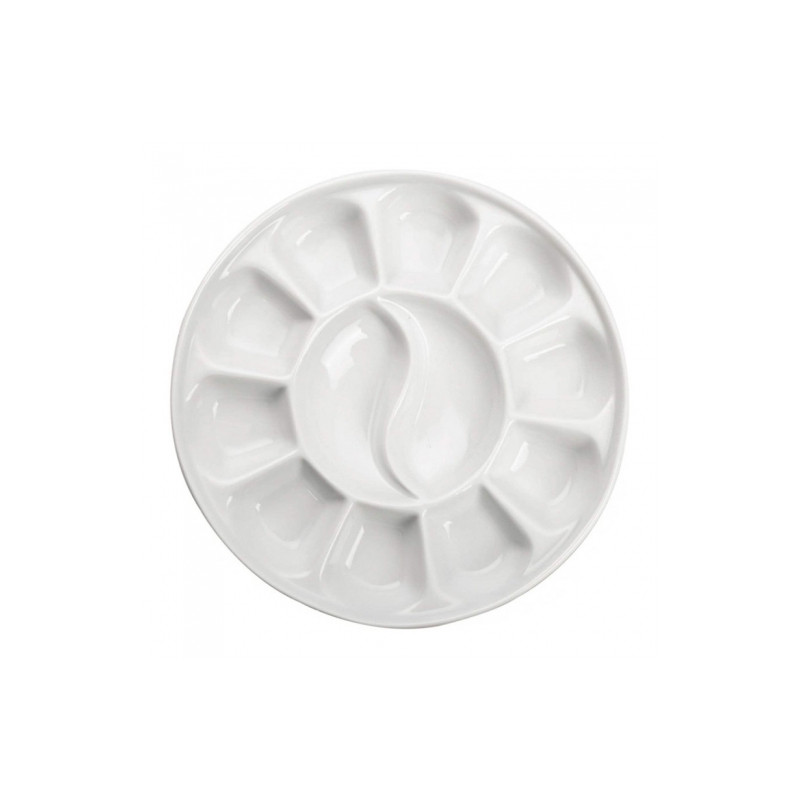 Meeden porcelain palette 12 chamber round 18cm