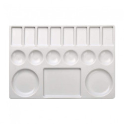 Meeden porcelain palette 17 rectangular chambers 16.5x23cm