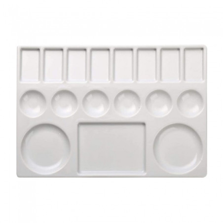 Meeden porcelain palette 17 rectangular chambers 16.5x23cm