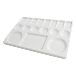 Meeden porcelain palette 17 rectangular chambers 16.5x23cm