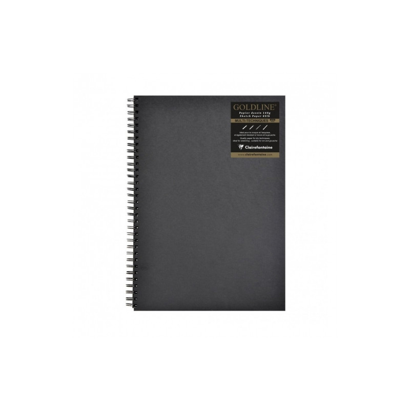 Clairefontaine goldline portrait sketchbook black sheets A3 140g 64 sh