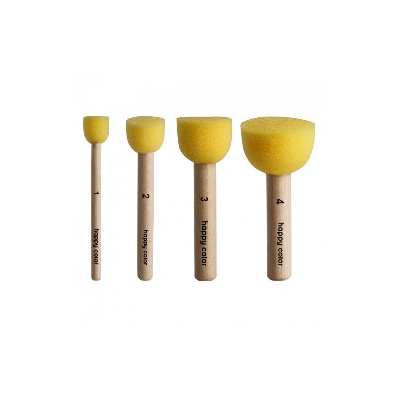 Happy Color set of 4 sponge taping brushes
