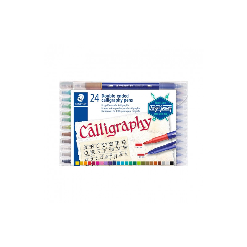 Staedtler calligraphy zestaw 24 dwustronnych pisaków - sklep plastyczn