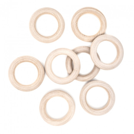 Dp Craft drewniane kółka do makramy 45mm 8 szt - sklep plastyczny - sz