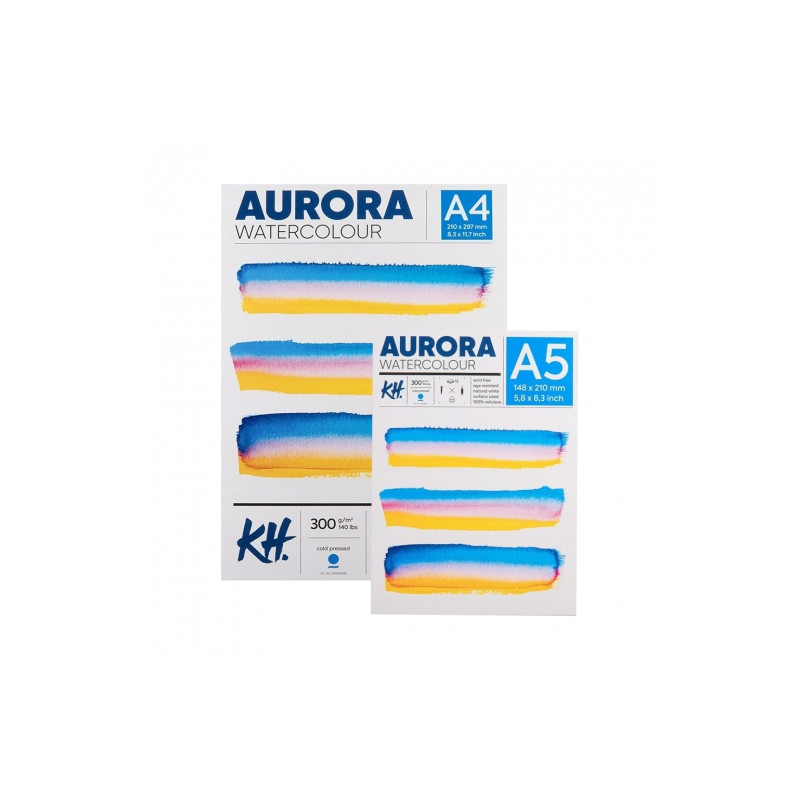 AURORA watercolour cold pressed small-grained block 300g 12 sheets