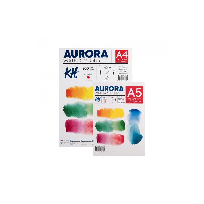 AURORA watercolor hot pressed smooth block 300g 12 sheets