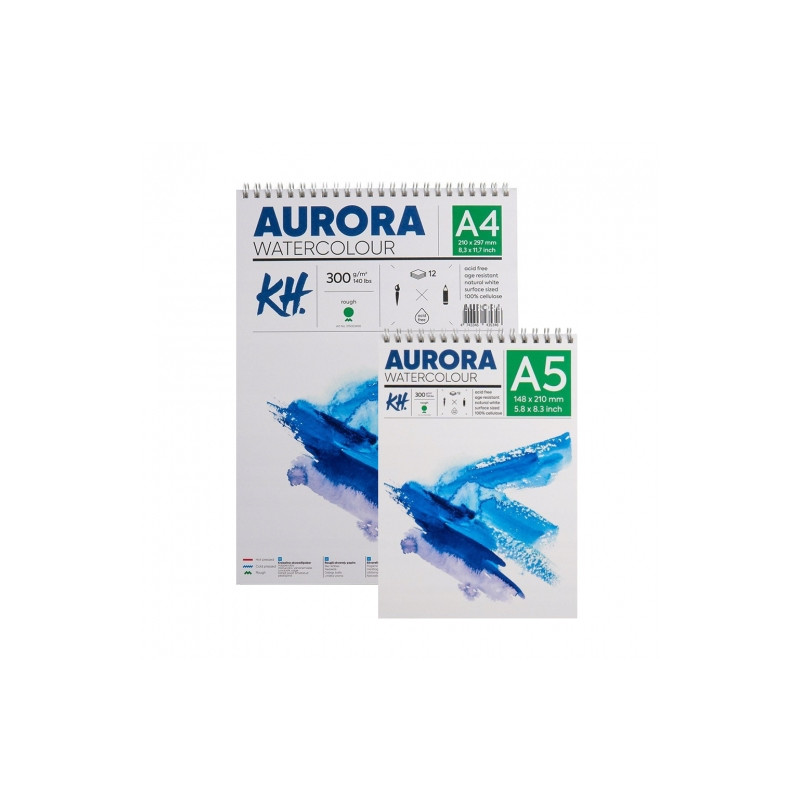 AURORA watercolor rough coarse-grained block on a spiral 300g 12 sheet