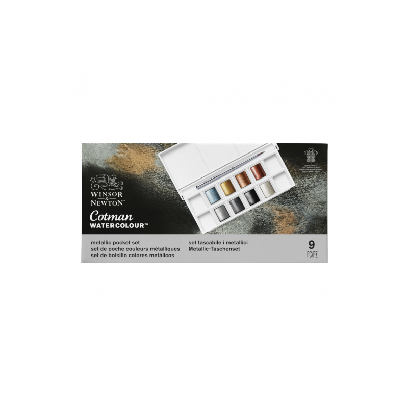 Winsor&Newton cotman zestaw akwareli metalicznych 8 półkostek - sklep