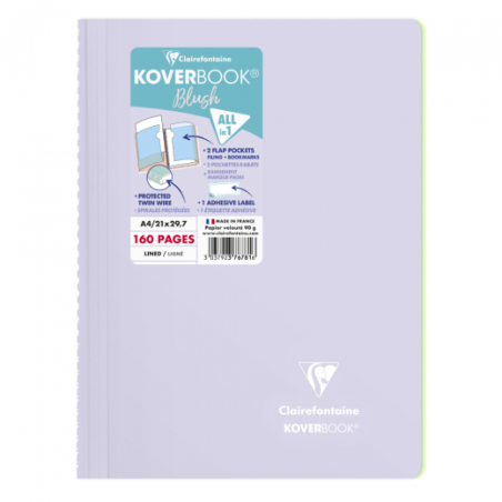 Clairefontaine koverbook blush 160-page spiral lined notebook