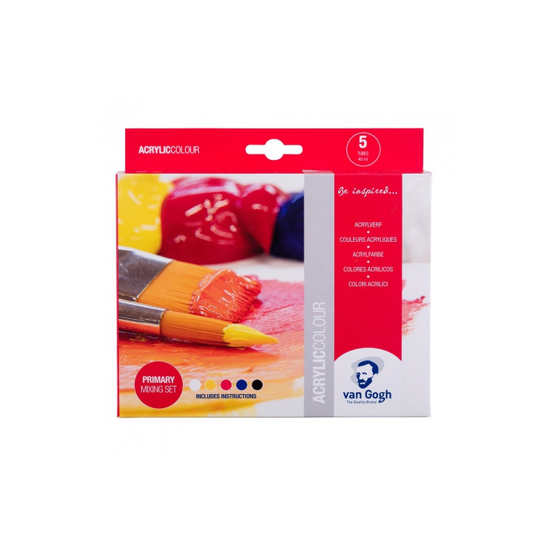 Talens van gogh podstawowy zestaw farb akrylowych 5x40ml - sklep plast