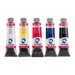 Talens van gogh podstawowy zestaw farb akrylowych 5x40ml - sklep plast