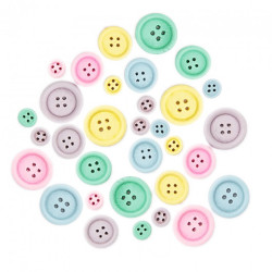 DpCraft pastel wooden buttons mix 30 pcs