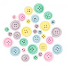 DpCraft pastel wooden buttons mix 30 pcs
