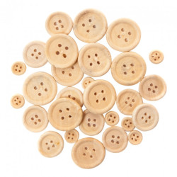 DpCraft wooden buttons natural mix 30 pcs