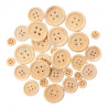 DpCraft wooden buttons natural mix 30 pcs