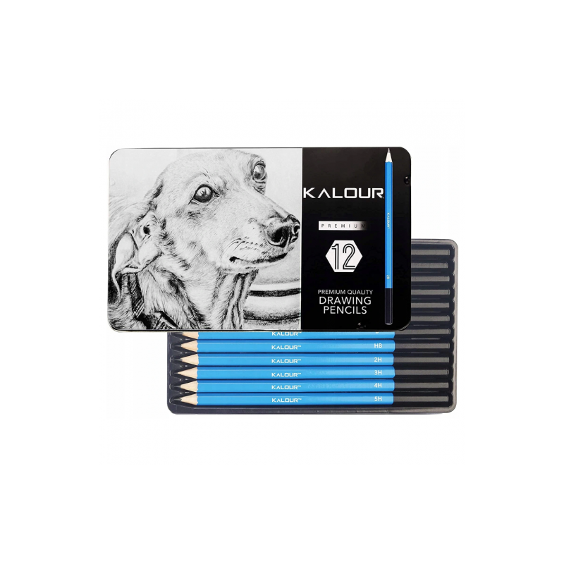 Kalour set of 12 8B-5H sketch pencils