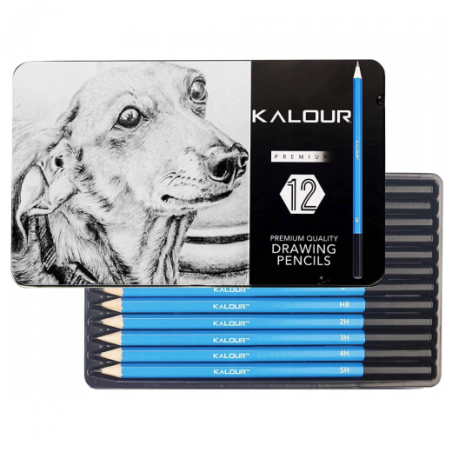 Kalour set of 12 8B-5H sketch pencils