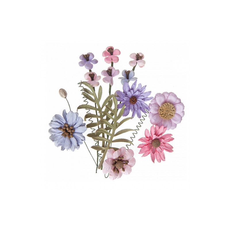DpCraft pink&lavender kwiaty papierowe 12szt - sklep plastyczny - szał