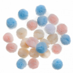 DpCraft pompony tiulowe pastelowe 2cm 24 szt - sklep plastyczny - szał