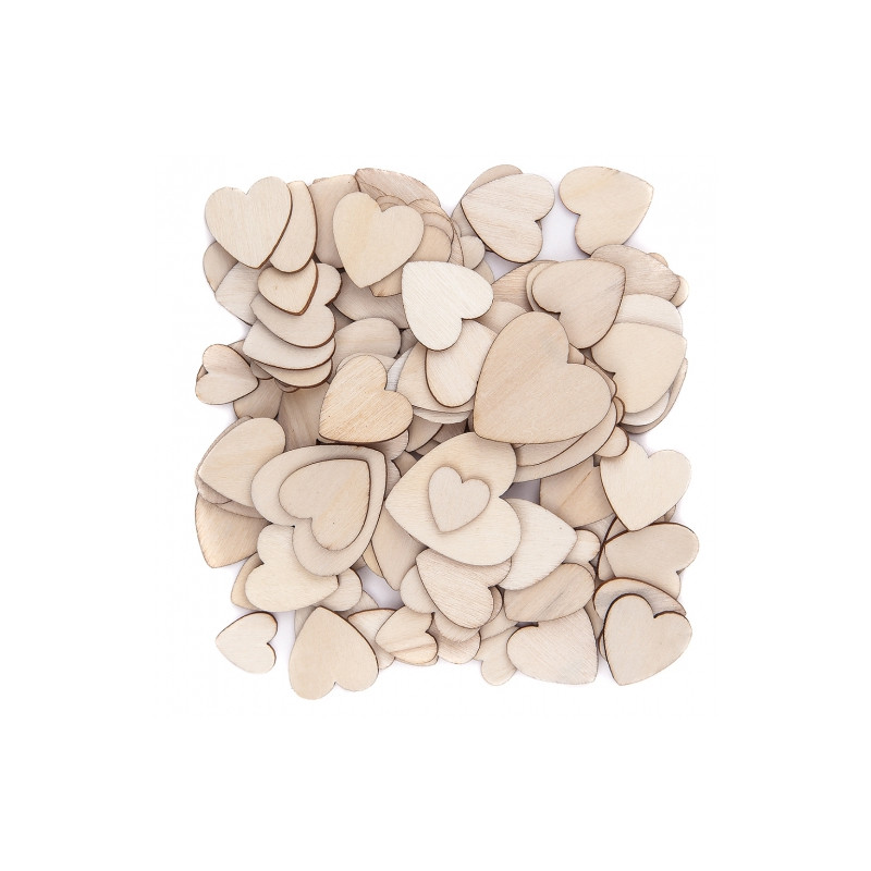 DpCraft serca drewniane mix 120 szt - sklep plastyczny - szał dla plas