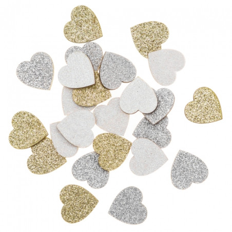DpCraft wooden glitter hearts 1.5cm 24pcs