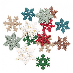DpCraft wooden snowflakes 14pcs
