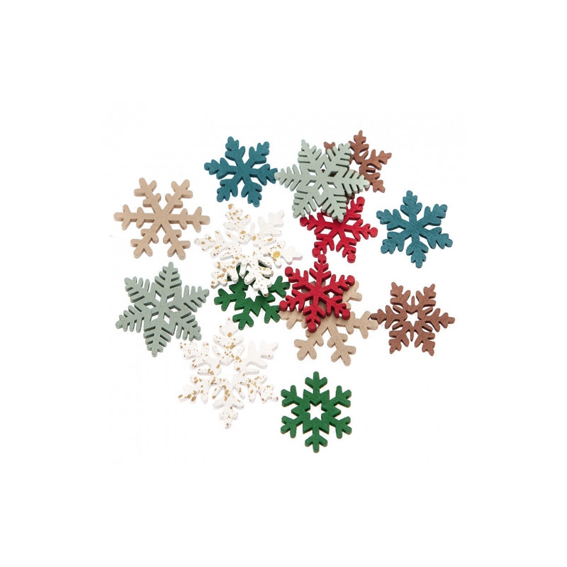 DpCraft wooden snowflakes 14pcs