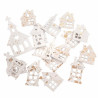 DpCraft wooden houses white gilded 17pcs