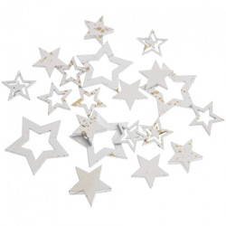 DpCraft wooden white gilded stars 20pcs