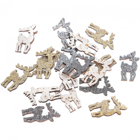 DpCraft self-adhesive wooden fawns 2.1x3.8cm 12pcs
