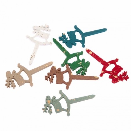 DpCraft jelonki drewniane na piku złocone 7,7x4cm 7szt - sklep plastyc