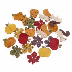 DpCraft autumn wooden self-adhesive motifs 20pcs