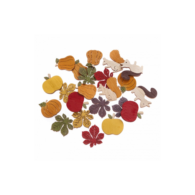 DpCraft autumn wooden self-adhesive motifs 20pcs